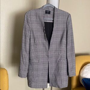 Tahari Black and White Glen Plaid Blazer